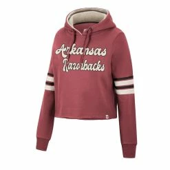 Colosseum Women's Cardinal Arkansas Razorbacks Retro Cropped Pullover Hoodie -Colosseum Shop DSCO1148314586 4633 ALT2