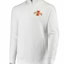 Colosseum Men's White Iowa State Cyclones Tortugas Logo Quarter-Zip Jacket -Colosseum Shop DSCO1148315392 3550 ALT2