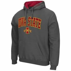 Colosseum Men's Charcoal Iowa State Cyclones Arch & Logo 3.0 Pullover Hoodie -Colosseum Shop DSCO1148315422 1904 ALT2