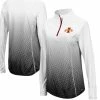 Colosseum Women's Black Iowa State Cyclones Magic Ombre Quarter-Zip Raglan Jacket