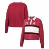 Colosseum Women's Heather Crimson Indiana Hoosiers I Love My Job Rugby Long Sleeve Shirt