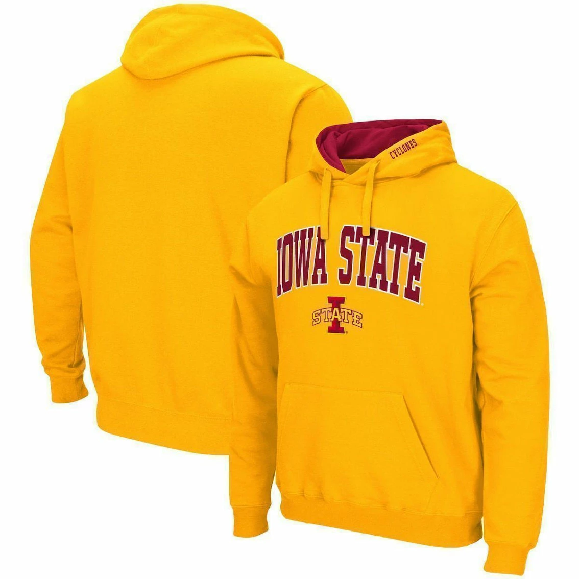 Colosseum Men's Gold Iowa State Cyclones Arch & Logo 3.0 Pullover Hoodie 1 Colosseum Men's Gold Iowa State Cyclones Arch & Logo 3.0 Pullover Hoodie