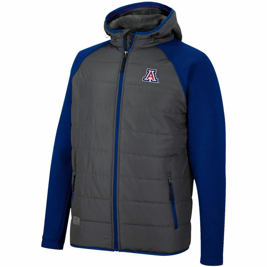 Colosseum Men's Charcoal/Navy Arizona Wildcats Good On You Raglan Full-Zip Jacket 3 Colosseum Men's Charcoal/Navy Arizona Wildcats Good On You Raglan Full-Zip Jacket - Image 3