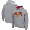 Colosseum Men's Heathered Gray Iowa State Cyclones Arch & Logo 3.0 Pullover Hoodie
