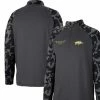 Colosseum Men's Charcoal Arkansas Razorbacks OHT Military Appreciation Long Range Raglan Quarter-Zip Jacket