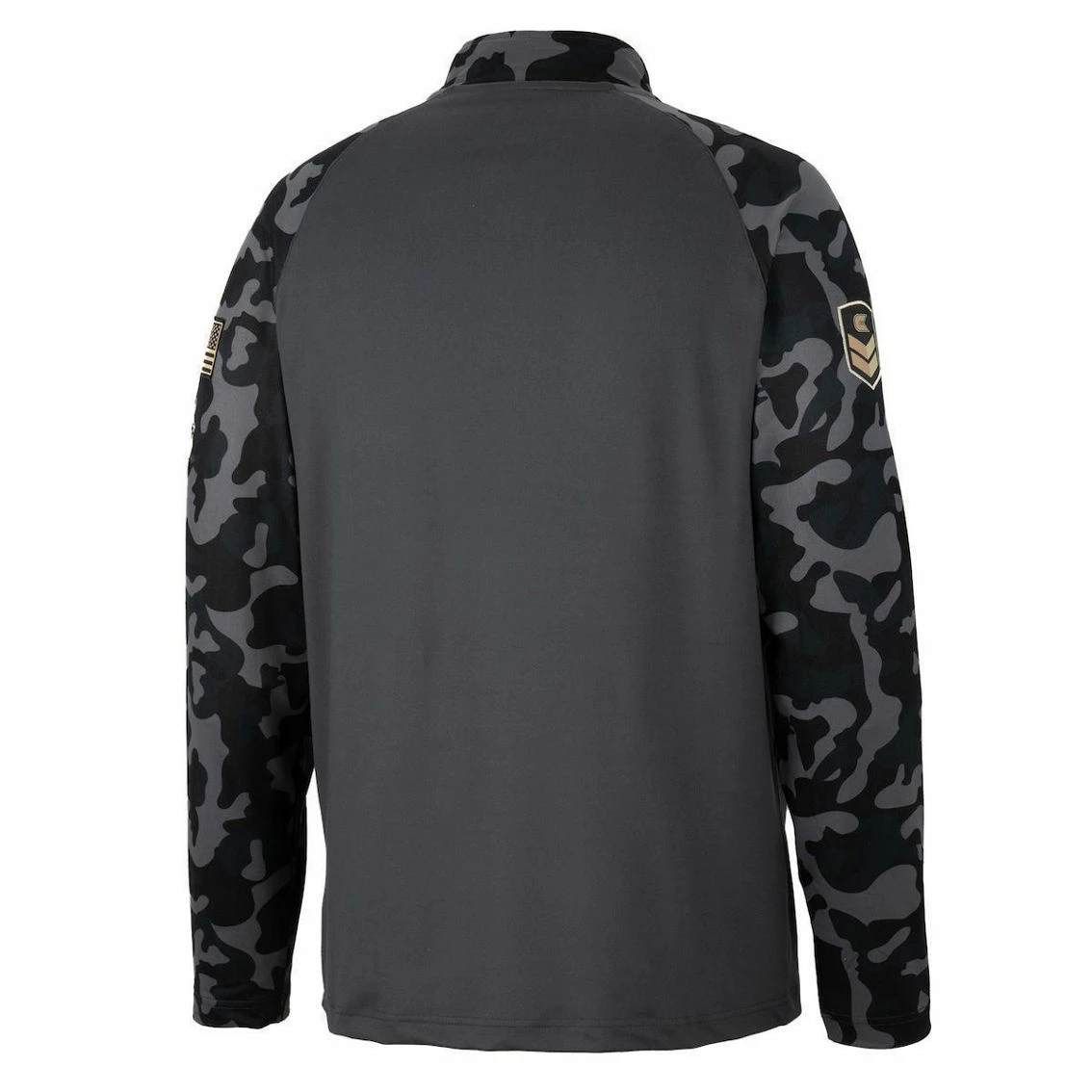 Colosseum Men's Charcoal Arkansas Razorbacks OHT Military Appreciation Long Range Raglan Quarter-Zip Jacket 4 Colosseum Men's Charcoal Arkansas Razorbacks OHT Military Appreciation Long Range Raglan Quarter-Zip Jacket - Image 4