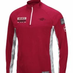 Colosseum Men's Cardinal Arkansas Razorbacks OHT Military Appreciation Snow Cruise Raglan 1/4-Zip Jacket -Colosseum Shop DSCO1148318356 4633 ALT2