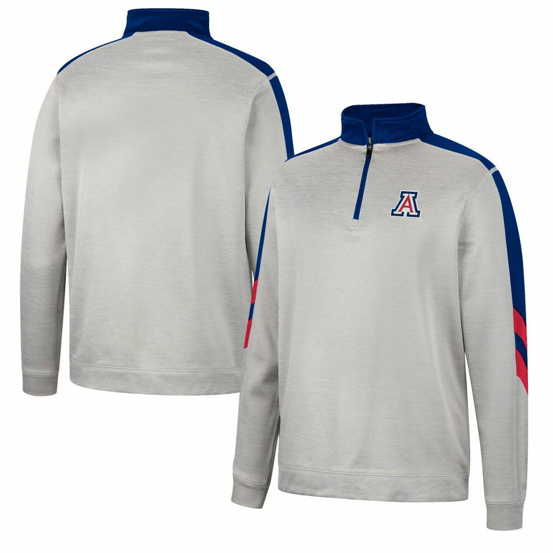 Colosseum Men's Gray/Navy Arizona Wildcats Bushwood Fleece Quarter-Zip Jacket 1 Colosseum Men's Gray/Navy Arizona Wildcats Bushwood Fleece Quarter-Zip Jacket