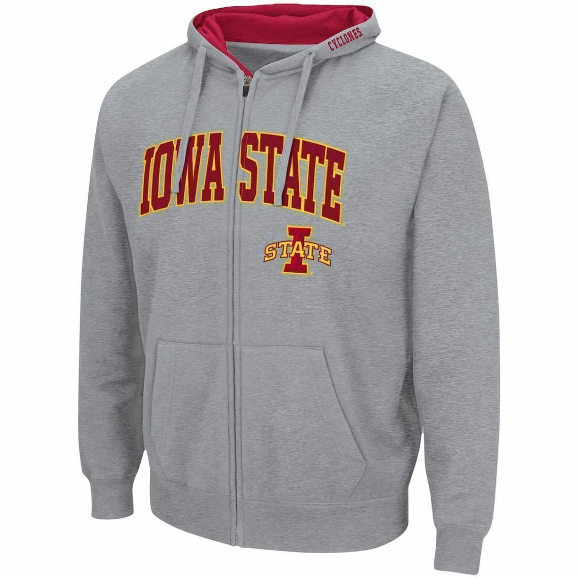 Colosseum Men's Heathered Gray Iowa State Cyclones Arch & Logo 3.0 Full-Zip Hoodie 3 Colosseum Men's Heathered Gray Iowa State Cyclones Arch & Logo 3.0 Full-Zip Hoodie - Image 3