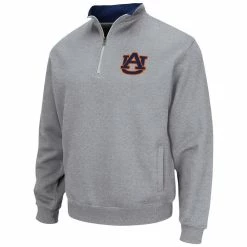 Colosseum Men's Heathered Gray Auburn Tigers Tortugas Team Logo Quarter-Zip Jacket -Colosseum Shop DSCO1148319942 1927 ALT2