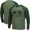 Colosseum Men's Olive/Camo Iowa State Cyclones OHT Military Appreciation Raglan Long Sleeve T-Shirt
