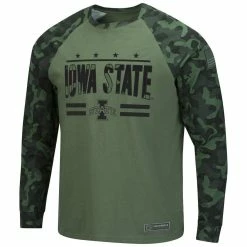 Colosseum Men's Olive/Camo Iowa State Cyclones OHT Military Appreciation Raglan Long Sleeve T-Shirt -Colosseum Shop DSCO1148320277 2068 ALT2