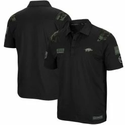 Men's Colosseum Black Arkansas Razorbacks OHT Military Appreciation Sierra Polo