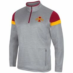 Colosseum Men's Gray Iowa State Cyclones Bingo Quarter-Zip Jacket -Colosseum Shop DSCO1148321812 1927 ALT2