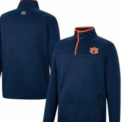 Men's Colosseum Navy Auburn Tigers Rebound Quarter-Snap Jacket