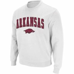 Men's Colosseum White Arkansas Razorbacks Arch & Logo Crew Neck Sweatshirt 6 Men's Colosseum White Arkansas Razorbacks Arch & Logo Crew Neck Sweatshirt -Colosseum Shop DSCO1148322463 3550 ALT2