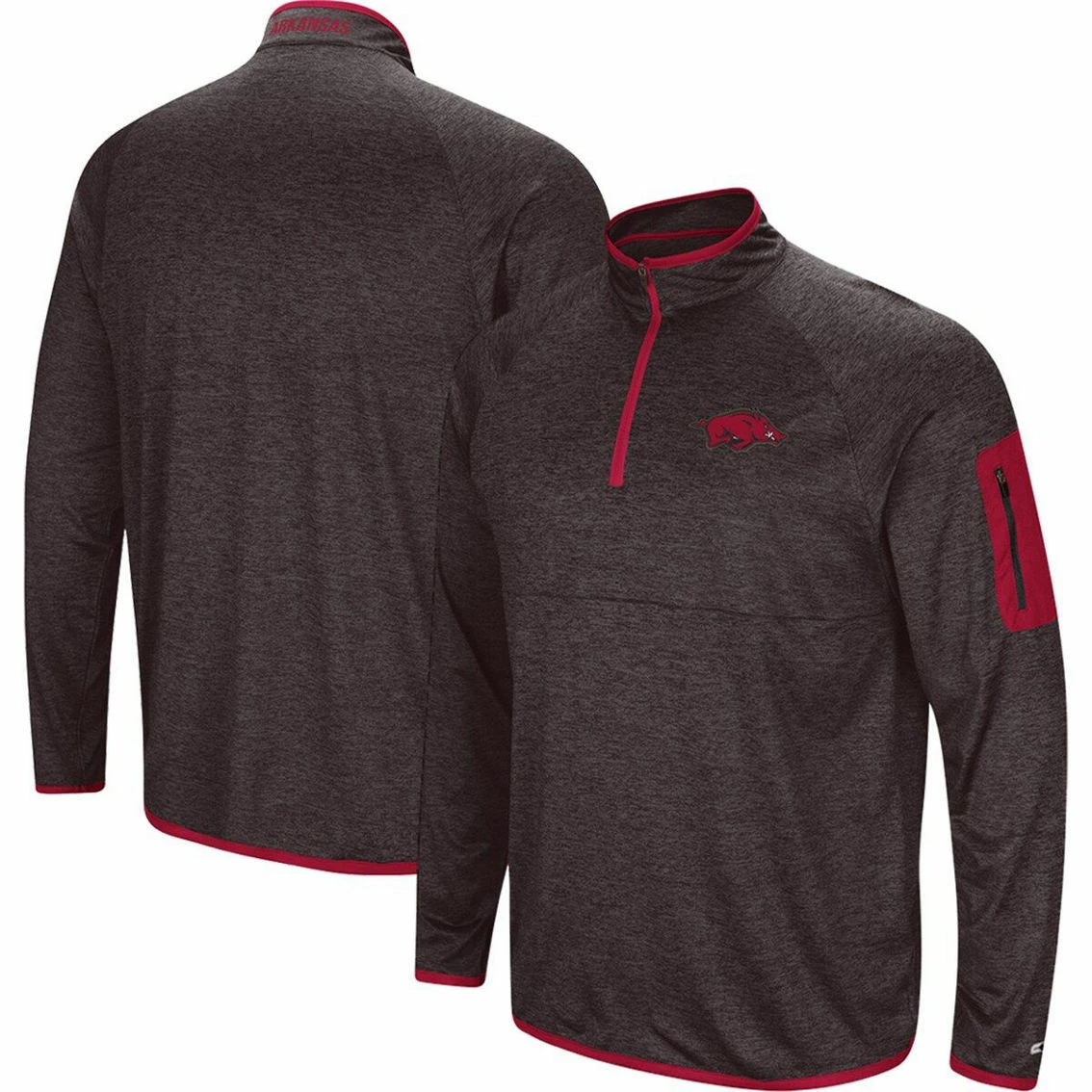 Colosseum Men's Black Arkansas Razorbacks Amnesia Quarter-Zip Pullover Jacket 1 Colosseum Men's Black Arkansas Razorbacks Amnesia Quarter-Zip Pullover Jacket