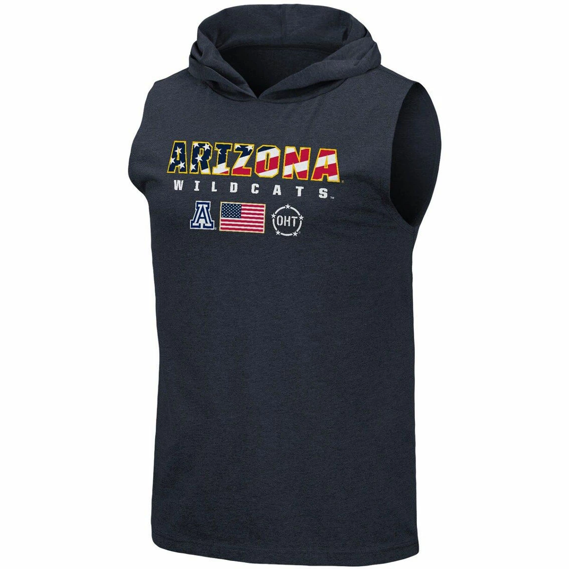 Colosseum Men's Navy Arizona Wildcats OHT Military Appreciation Americana Hoodie Sleeveless T-Shirt 3 Colosseum Men's Navy Arizona Wildcats OHT Military Appreciation Americana Hoodie Sleeveless T-Shirt - Image 3