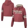 Colosseum Women's Crimson Indiana Hoosiers Retro Cropped Pullover Hoodie