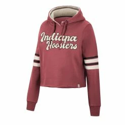 Colosseum Women's Crimson Indiana Hoosiers Retro Cropped Pullover Hoodie -Colosseum Shop DSCO1148324781 2840 ALT2