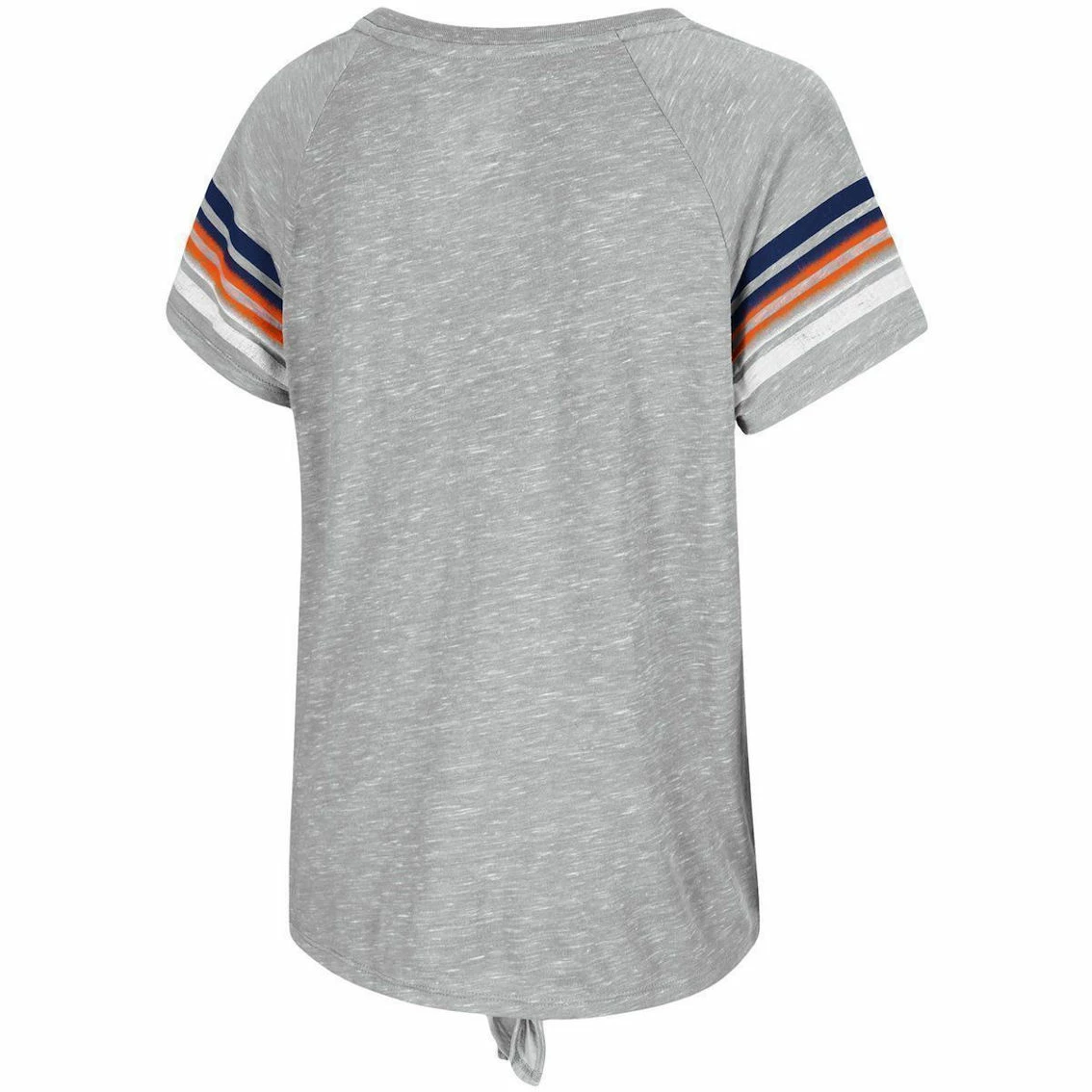 Colosseum Women's Heathered Gray Auburn Tigers Boo You Knotted Raglan T-Shirt 4 Colosseum Women's Heathered Gray Auburn Tigers Boo You Knotted Raglan T-Shirt - Image 4