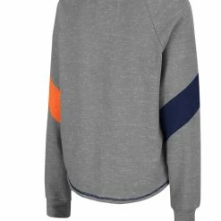 Colosseum Women's Heathered Gray Auburn Tigers Amped Chevron Stripe Raglan Boat Neck Pullover Sweatshirt -Colosseum Shop DSCO1148325170 1927 ALT3