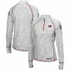 Colosseum Women's White Arkansas Razorbacks OHT Military Appreciation Officer Arctic Camo 1/4-Zip Jacket