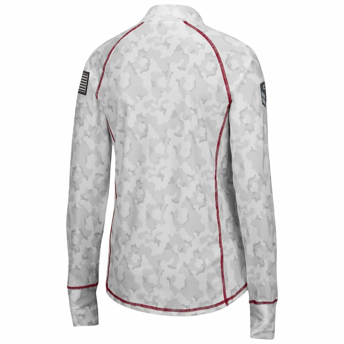 Colosseum Women's White Arkansas Razorbacks OHT Military Appreciation Officer Arctic Camo 1/4-Zip Jacket 4 Colosseum Women's White Arkansas Razorbacks OHT Military Appreciation Officer Arctic Camo 1/4-Zip Jacket - Image 4