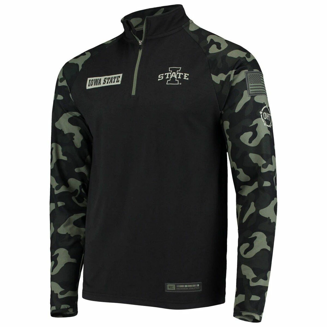 Colosseum Men's Black/Camo Iowa State Cyclones OHT Military Appreciation Take Flight Raglan Quarter-Zip Jacket 3 Colosseum Men's Black/Camo Iowa State Cyclones OHT Military Appreciation Take Flight Raglan Quarter-Zip Jacket - Image 3