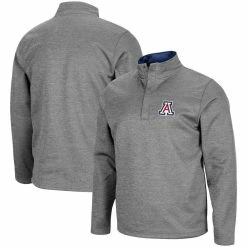 Colosseum Men's Heathered Charcoal Arizona Wildcats Roman Pullover Jacket