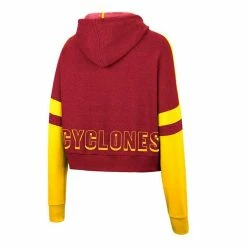 Colosseum Women's Cardinal Iowa State Cyclones Throwback Stripe Arch Logo Cropped Pullover Hoodie 7 Colosseum Women's Cardinal Iowa State Cyclones Throwback Stripe Arch Logo Cropped Pullover Hoodie -Colosseum Shop DSCO1150315909 4633 ALT3