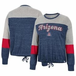Colosseum Women's Navy Arizona Wildcats Joanna Tie Front Long Sleeve T-Shirt