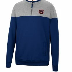 Colosseum Men's Navy/Heather Gray Auburn Tigers Be The Ball Quarter-Zip Top -Colosseum Shop DSCO1150498089 1320 ALT2