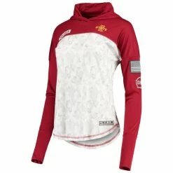 Women's Colosseum Gray/Cardinal Iowa State Cyclones OHT Military Appreciation Mission Arctic Camo Hoodie Long Sleeve T-Shirt -Colosseum Shop DSCO1150499673 EJ32 ALT2