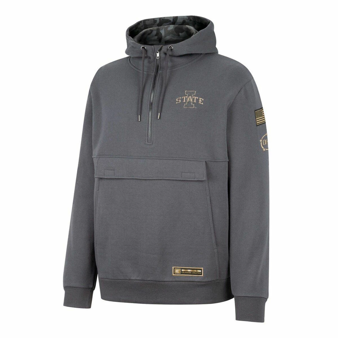 Colosseum Men's Charcoal Iowa State Cyclones OHT Military Appreciation Quarter-Zip Hoodie 3 Colosseum Men's Charcoal Iowa State Cyclones OHT Military Appreciation Quarter-Zip Hoodie - Image 3