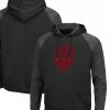 Men's Colosseum Black Indiana Hoosiers Blackout 3.0 Tonal Raglan Pullover Hoodie