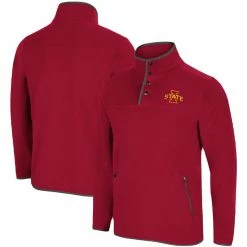 Colosseum Men's Cardinal Iowa State Cyclones Rebound Snap Pullover Jacket
