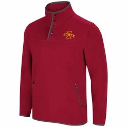Colosseum Men's Cardinal Iowa State Cyclones Rebound Snap Pullover Jacket -Colosseum Shop DSCO1151427815 4633 ALT2