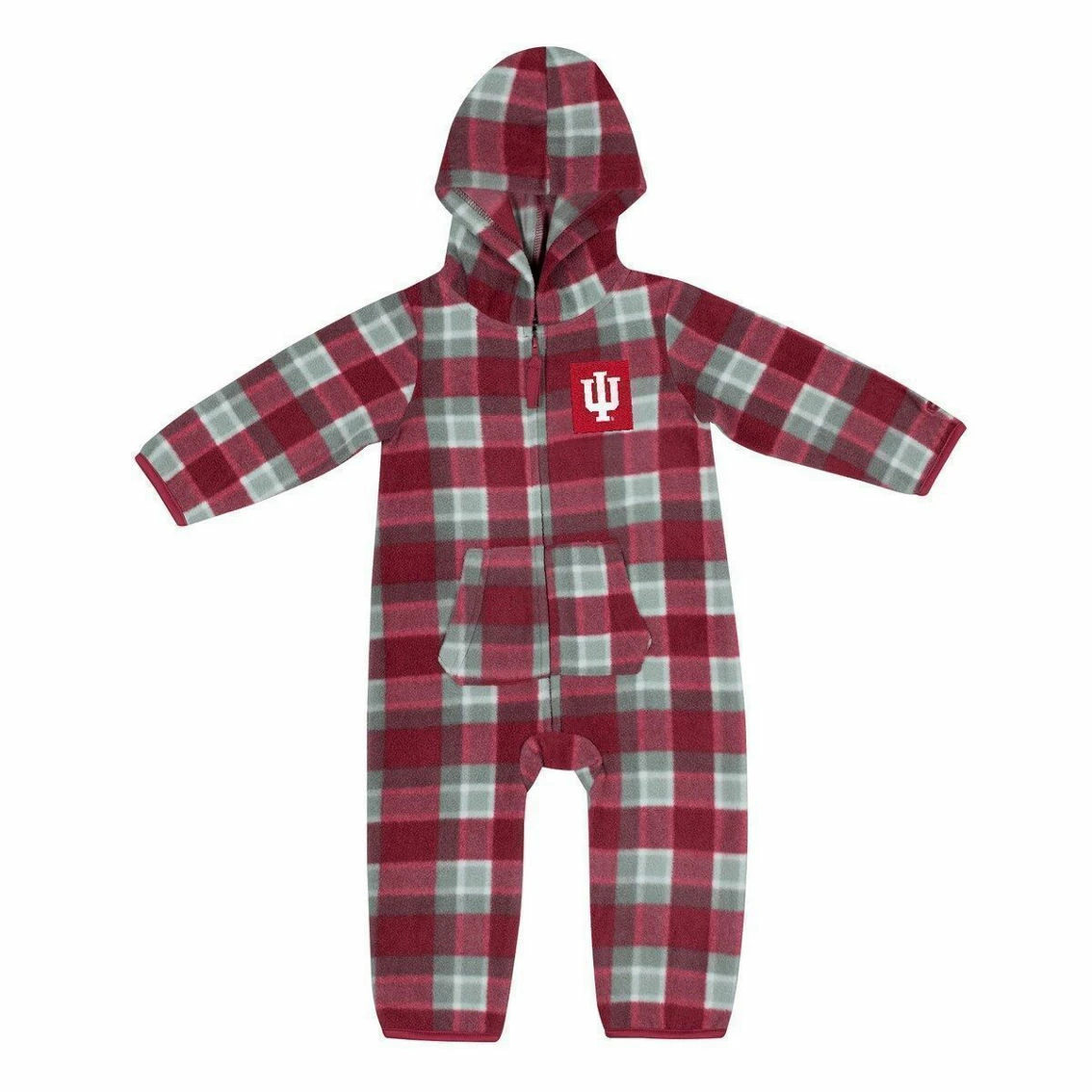 Infant Colosseum Crimson/Gray Indiana Hoosiers Farays Plaid Full-Zip Hoodie Jumper 1 Infant Colosseum Crimson/Gray Indiana Hoosiers Farays Plaid Full-Zip Hoodie Jumper