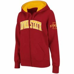 Colosseum Women's Cardinal Iowa State Cyclones Arched Name Full-Zip Hoodie