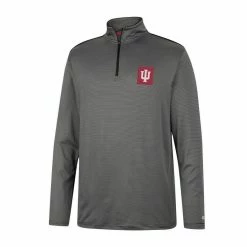 Men's Colosseum Charcoal Indiana Hoosiers Logo Quarter-Zip Windshirt -Colosseum Shop DSCO1151478571 1904 ALT2