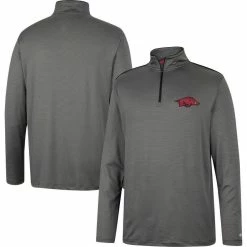 Colosseum Men's Charcoal Arkansas Razorbacks Logo Quarter-Zip Windshirt