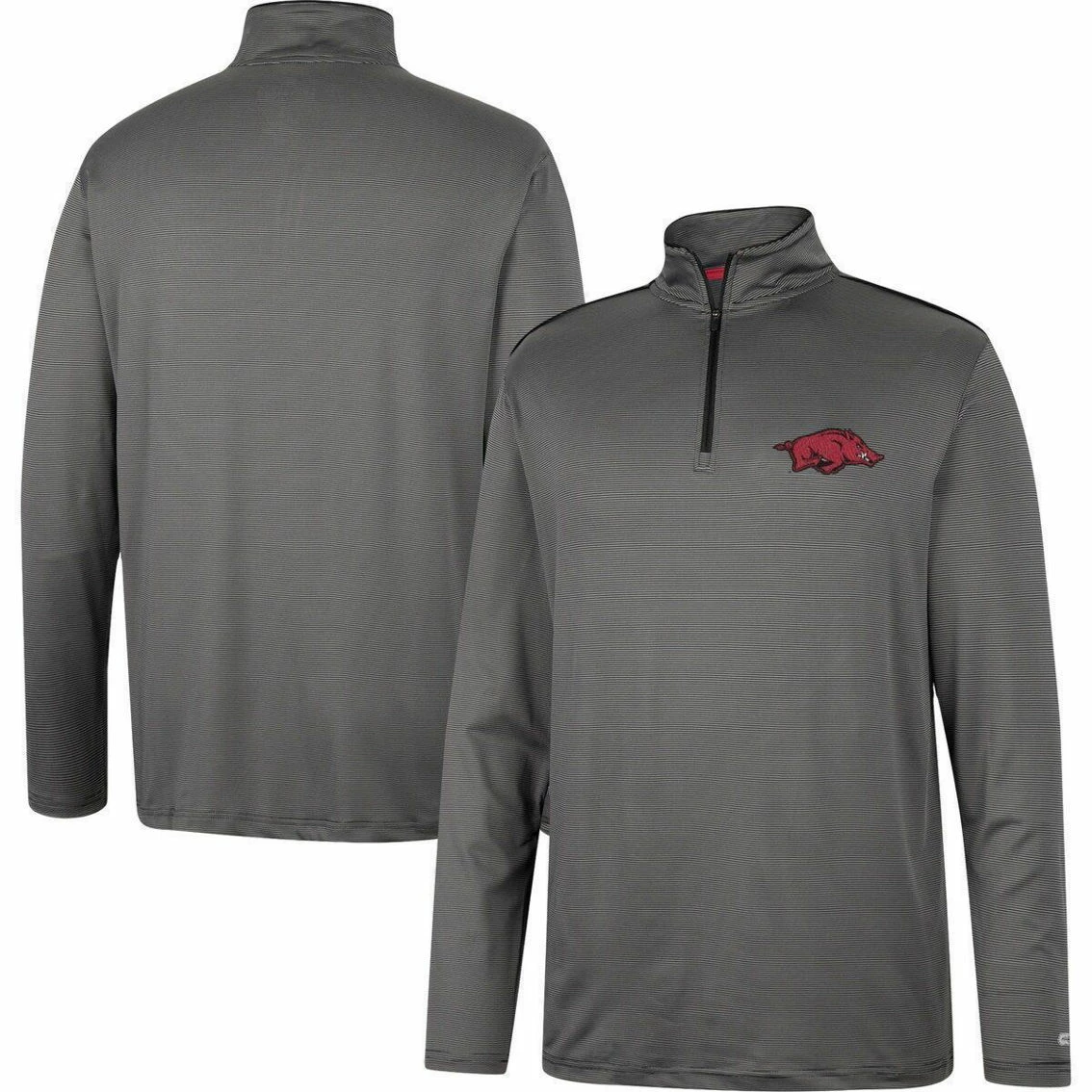 Colosseum Men's Charcoal Arkansas Razorbacks Logo Quarter-Zip Windshirt 1 Colosseum Men's Charcoal Arkansas Razorbacks Logo Quarter-Zip Windshirt