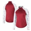 Women's Colosseum Cardinal Arkansas Razorbacks OHT Military Appreciation Flash Arctic Camo Raglan Quarter-Zip Jacket