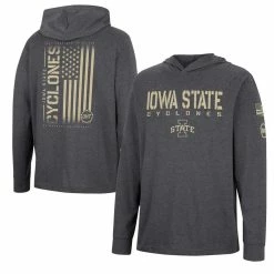 Colosseum Men's Charcoal Iowa State Cyclones Team OHT Military Appreciation Hoodie Long Sleeve T-Shirt