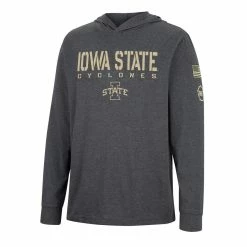 Colosseum Men's Charcoal Iowa State Cyclones Team OHT Military Appreciation Hoodie Long Sleeve T-Shirt -Colosseum Shop DSCO1152056319 1007 ALT2