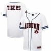 Colosseum Men's White Auburn Tigers Free Spirited Mesh Button-Up Baseball Jersey