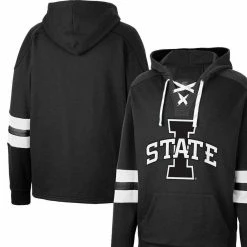 Colosseum Men's Black Iowa State Cyclones Lace-Up 4.0 Pullover Hoodie