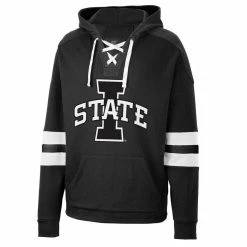 Colosseum Men's Black Iowa State Cyclones Lace-Up 4.0 Pullover Hoodie -Colosseum Shop DSCO1152090990 1007 ALT2