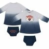 Colosseum Newborn & Infant Gray/Navy Auburn Tigers Hand In Hand Ombre Dress & Bloomers Set